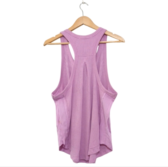 Free People We The Free sz S, L, XL Purple Lilac Racerback Ribbed Henley Tank - Picture 2 of 15